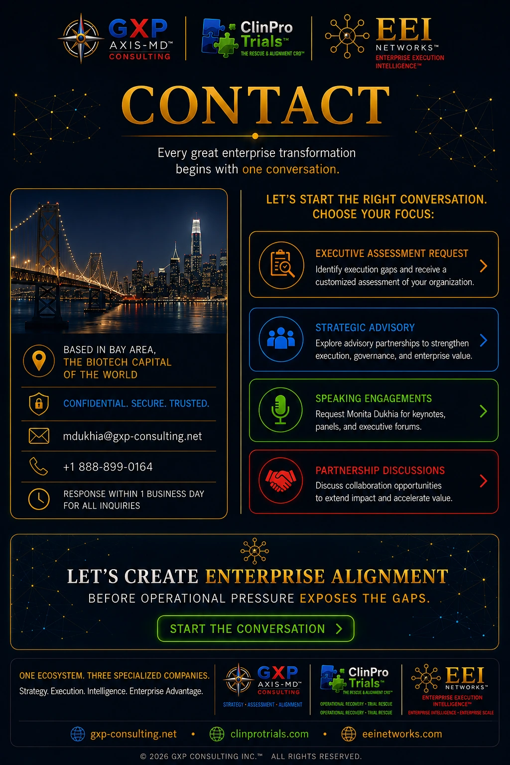 Contact infographic page